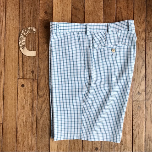 Peter Millar Other - Peter Millar Teal Plaid Wicking Golf Shorts    *S5